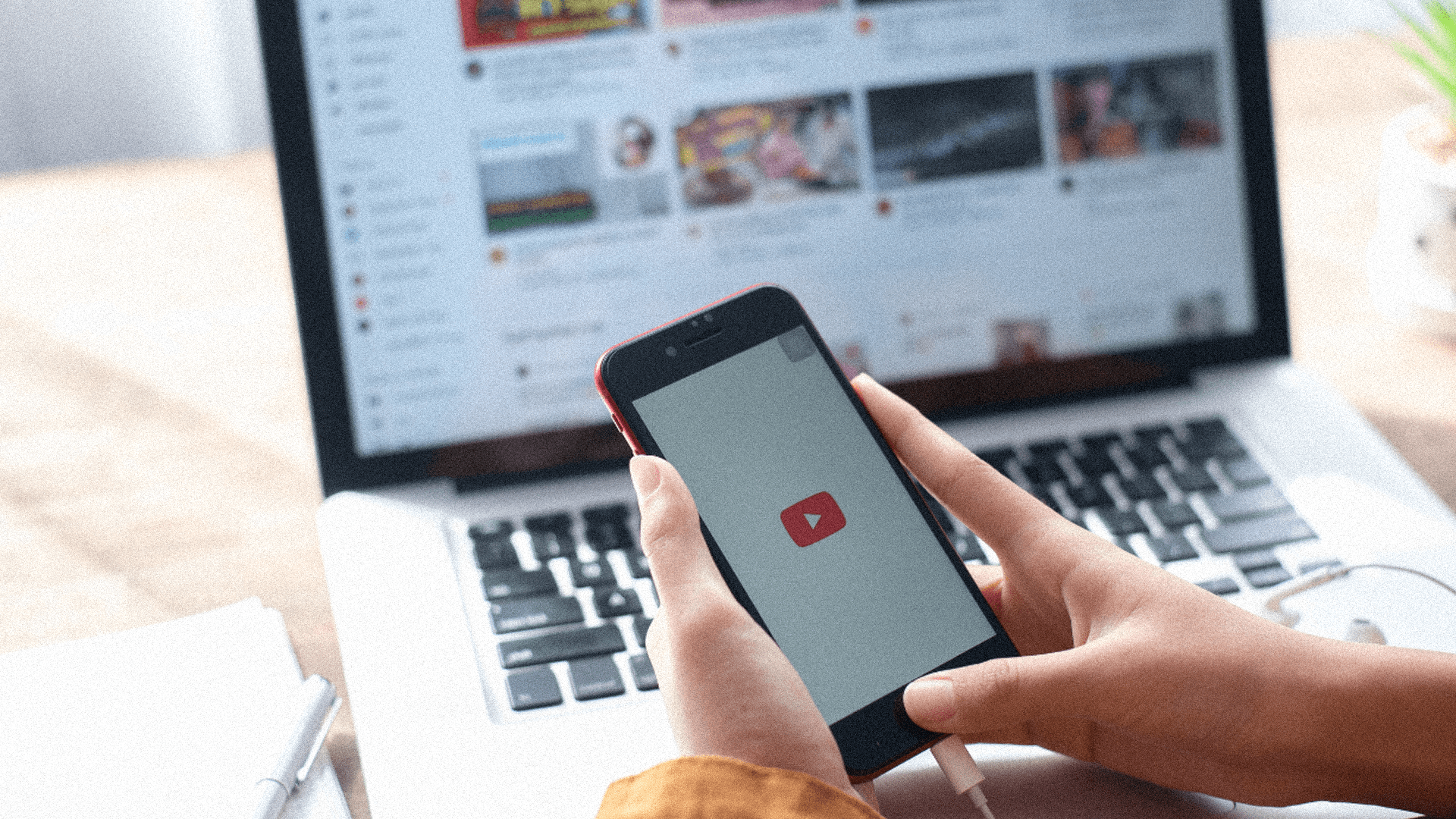 Person watching videos in youtube