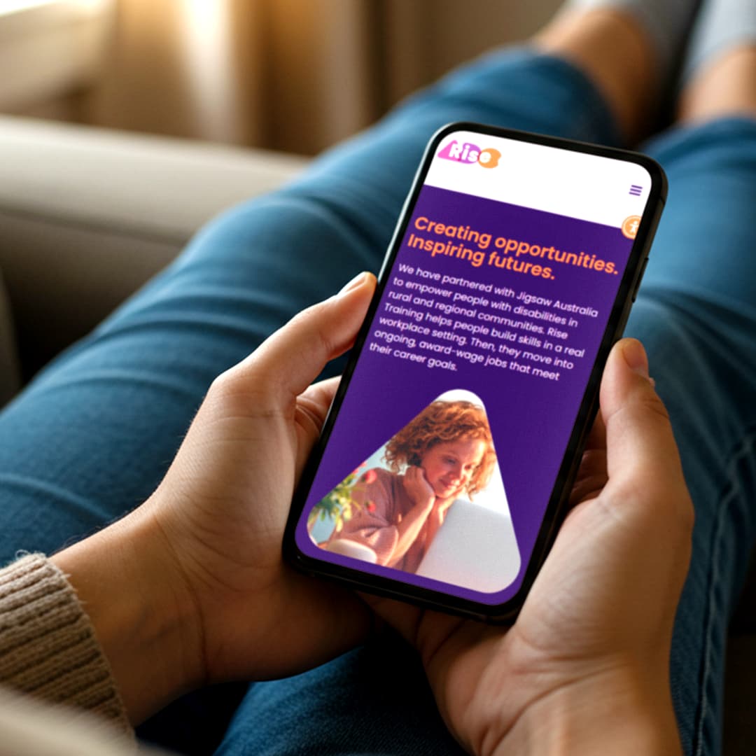 Rise Training Website mobile view